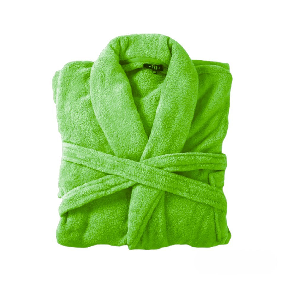 Bademantel flauschig » Saunamantel in Teddy-Plüsch Qualität » leichter/dünner Morgenmantel 100 cm lang » unisex