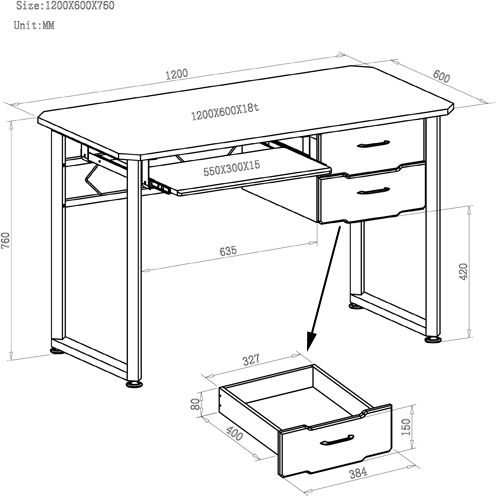 B-Ware Workflow 120x60cm Schreibtisch Bürotisch Computertisch Büro Tisch Graphit Weiß