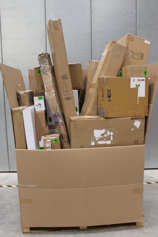 B-lager, gallað og óprófað, blandaðar skil, úrval af heimilisvörum og leikföngum, 59x