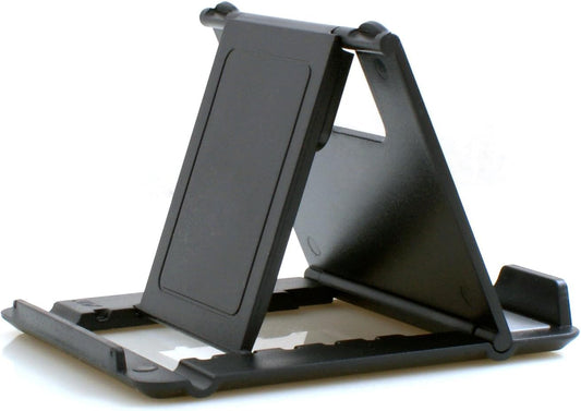 SYSTEM-S Universal Stand Holder Folding Stand Base Tablet Table Holder 6 Levels Tilt Adjustable 60-75° for Tablet PC Smartphone and other Devices in Black