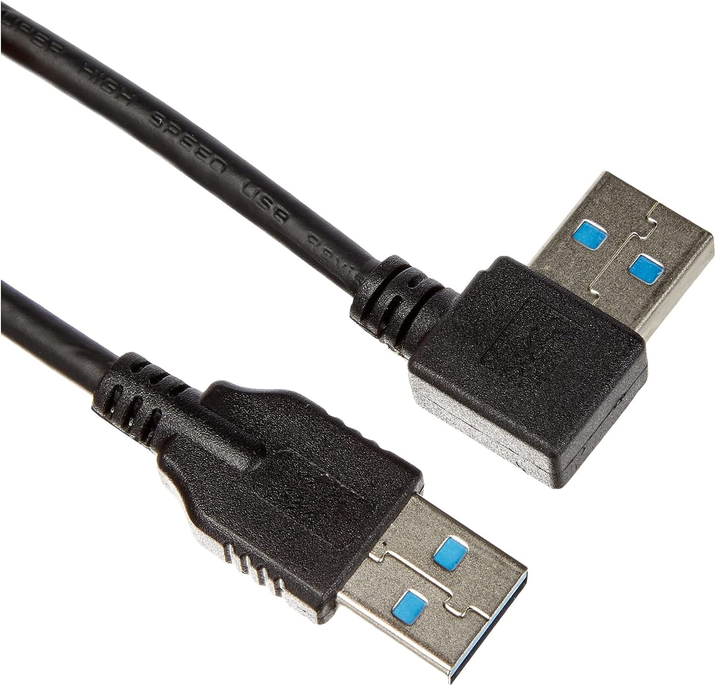 SYSTEM-S USB 3.0 Typ A 90° Winkel rechtsgewinkelt auf 3.0 Typ A Kabel 40 cm