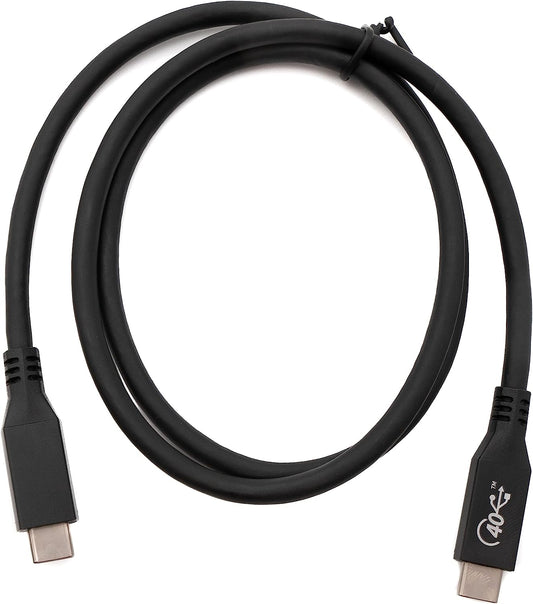 SYSTEM-S USB4 USB cable 80 cm Type C male to male 40 Gbit/s USB 4.0 in black