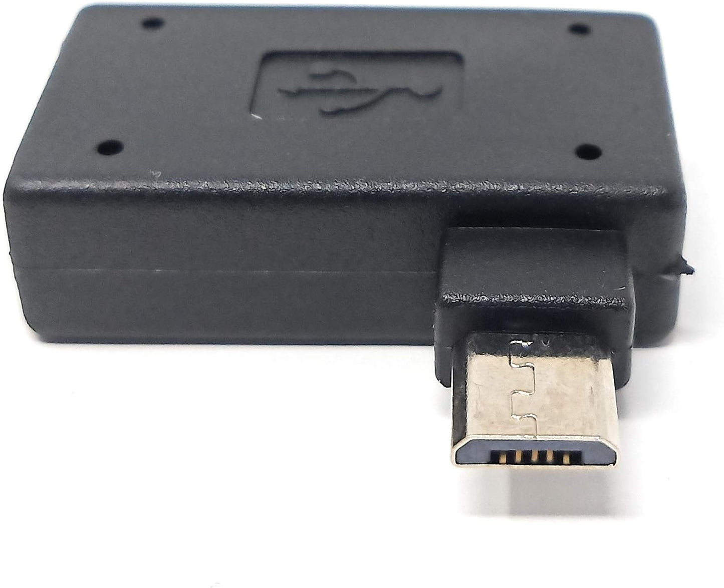 SYSTEM-S Angle millistykki USB í Micro USB OTG snúra fyrir snjallsíma og spjaldtölvu (vinstri)
