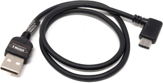 SYSTEM-S USB Type A (karlkyns) í USB Type C 3.1 (karlkyns) vinklaður kapall 50 cm