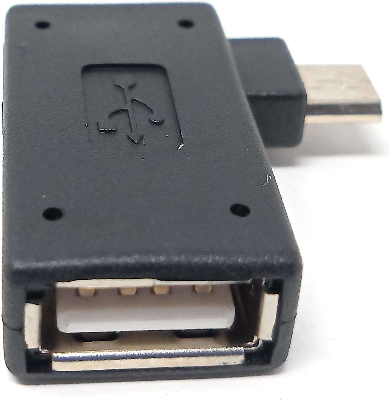 SYSTEM-S Angle millistykki USB í Micro USB OTG snúra fyrir snjallsíma og spjaldtölvu (vinstri)