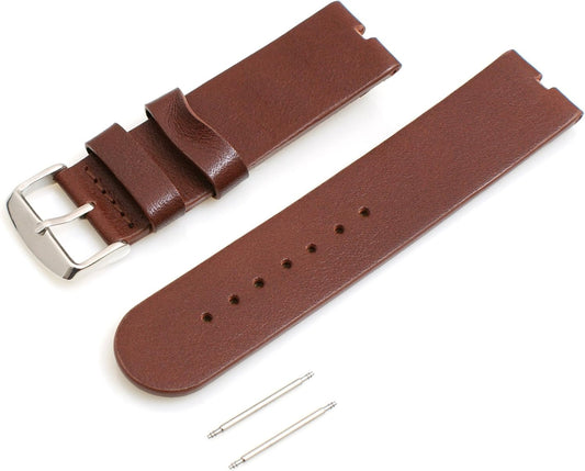 System-S leðurarmband, skiptiarmband, úról, 18 cm fyrir LG G Watch W100, G Watch R W110, W150, Urbane Brown