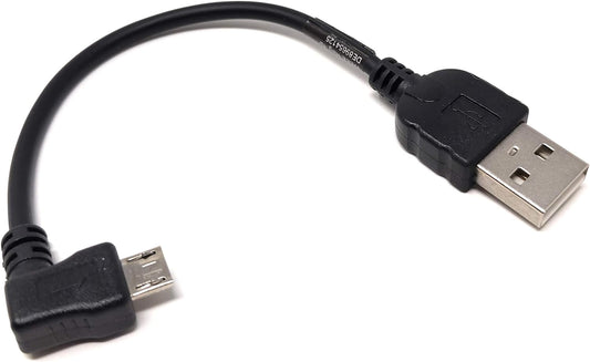 System-S 90° angled Micro USB cable data cable charging cable 90 degree angled plug 10 cm