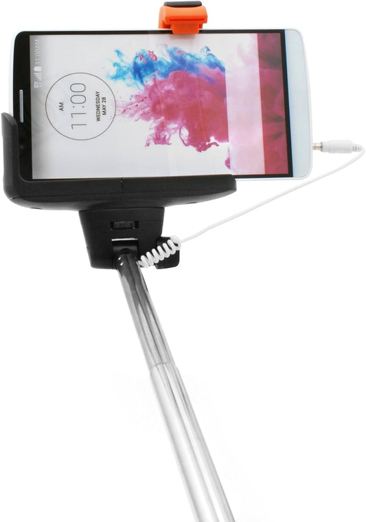 System-S Universal Monopod Selfiepod Selfiestick sjónaukafesting (u.þ.b. 23,5 cm - 100 cm löng) með ¾ skrúfu og millistykki (u.þ.b. 6 cm - 8,5 cm breidd) fyrir sjálfsmyndir með fjarstýrðri lokara, blár