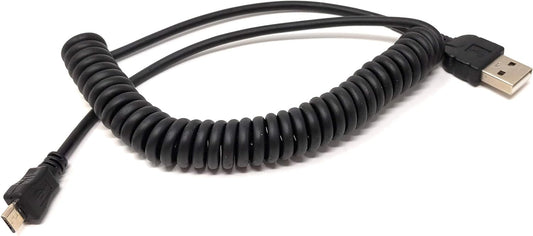 System-S Micro USB snúra gagnasnúra hleðslusnúra spíralsnúra 30 - 135 cm
