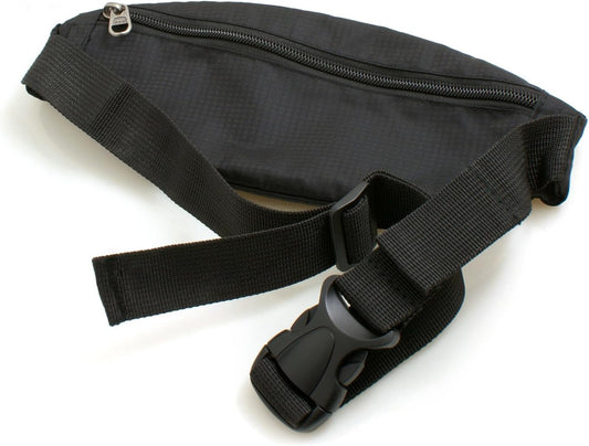 SYSTEM-S Bag Sport Belt 3 Compartments Waist Chest Belt Hip Belt with Reflector for Smartphone MP3 Player and other items in Black