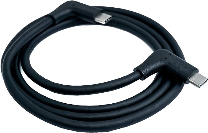 SYSTEM-S USB 3.1 Gen 2 snúra 100 cm Tegund C karlkyns í karlkyns 2x horn í svörtu