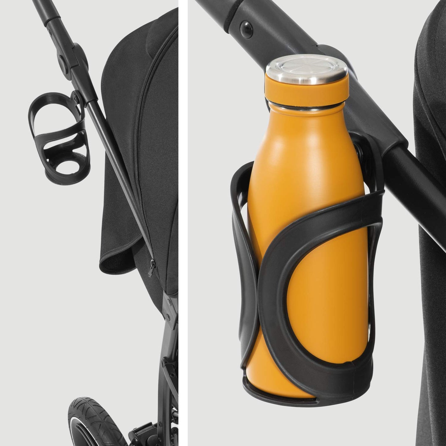 Hauck Rapid 3R barnavagn fyrir börn allt að 22 kg, með gúmmídekkjum, samanbrjótanlegri hönnun, UV vörn 50+, svefnvirkni frá fæðingu, hæðarstillanlegt stýri og stór körfa allt að 3 kg (svartur)