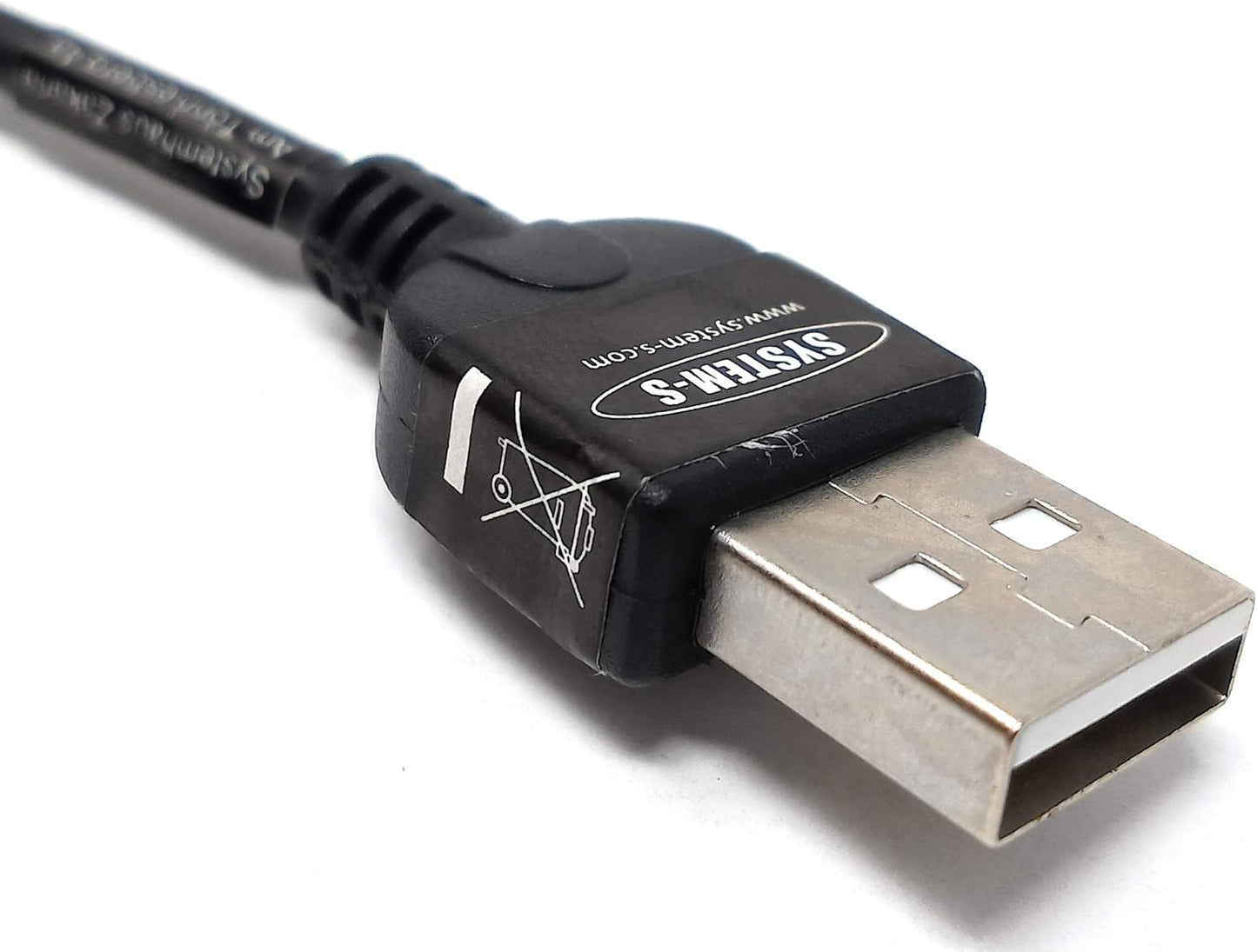 System-S Mini USB snúra 90 gráður vinstri horn 140 cm