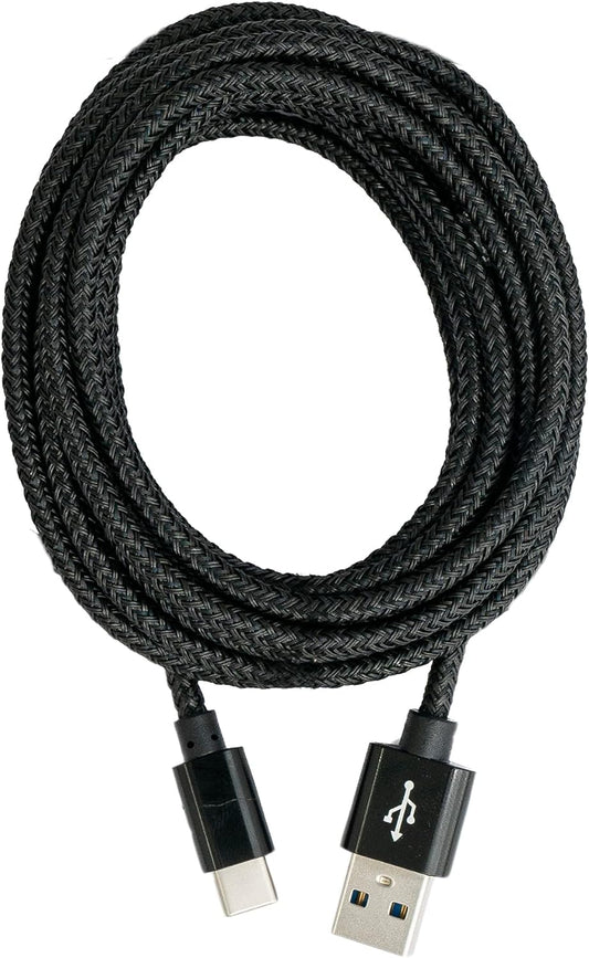 SYSTEM-S USB 3.1 Kabel 3 m Typ C Stecker zu 3.0 Typ A Stecker  Kabel  geflochten Schwarz