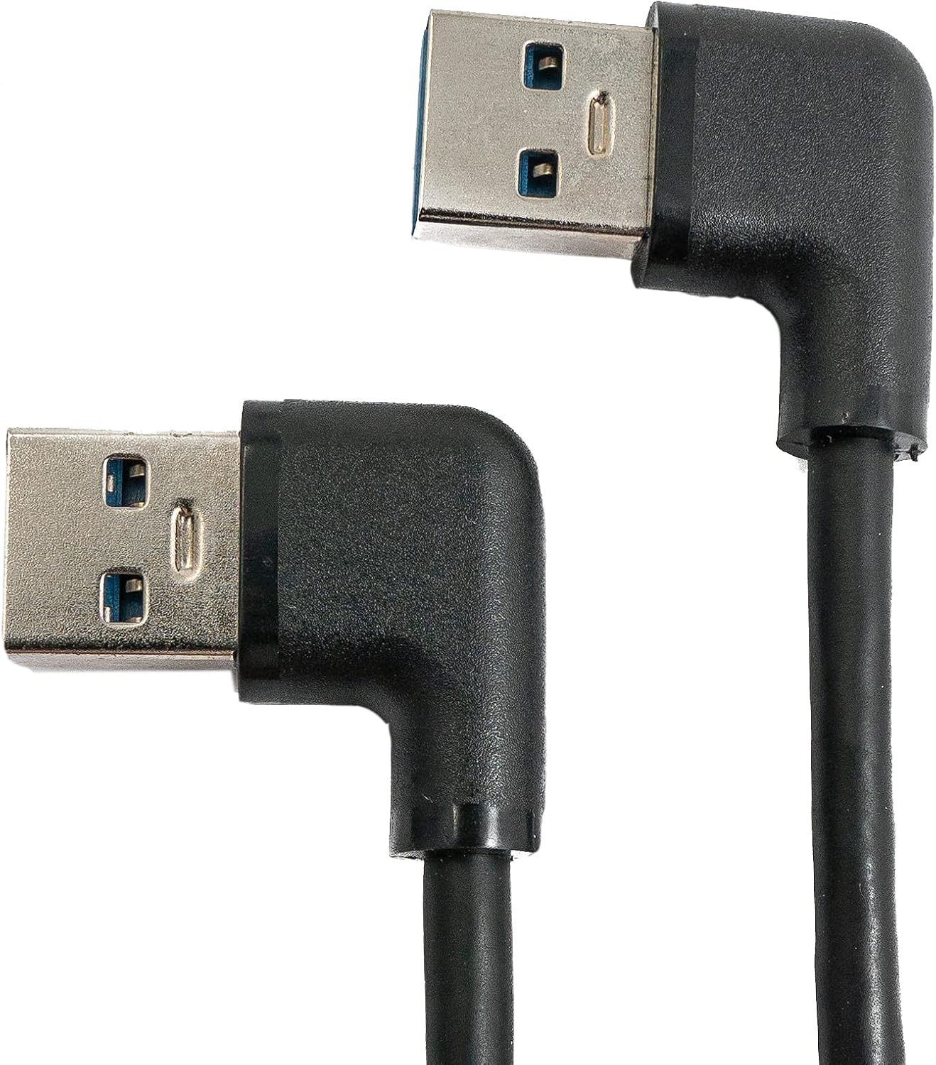 USB 3.0 snúra 30 cm af gerðinni A karlkyns í karlkyns, vinstri horn, svört