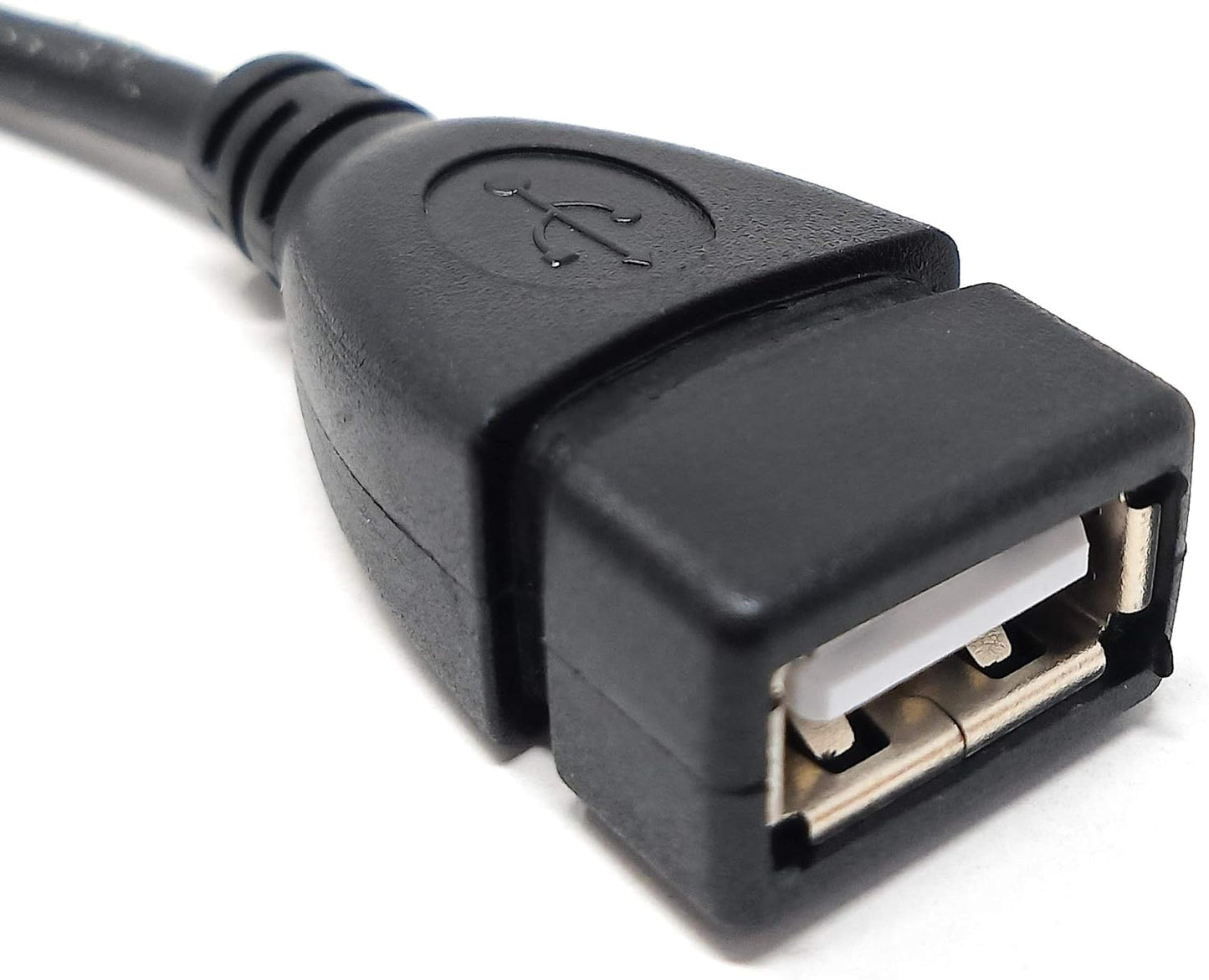 SYSTEM-S USB OTG millistykki fyrir á ferðinni Micro USB 90 gráðu rétthyrndur 90° horntengi í USB 2.0 Type A hýsingarsnúra