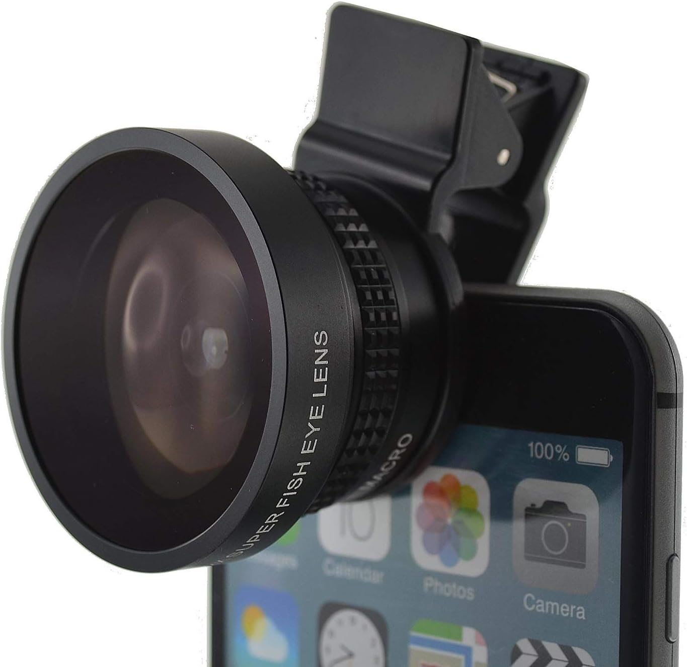 SYSTEM-S Fisheye og Macro 37 mm linsa með klemmu og hlífðarhulstri fyrir snjallsíma