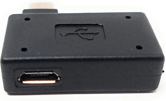 SYSTEM-S Angle Adapter USB to Micro USB OTG On-The-Go Host Cable Flash Drive for Smartphone Tablet (Left)