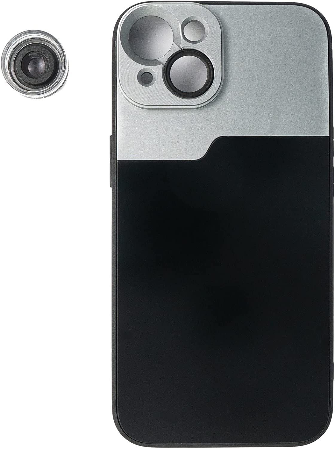 SYSTEM-S Makro Linse 30x Mikroskop Filter mit Hülle in Schwarz für iPhone 14