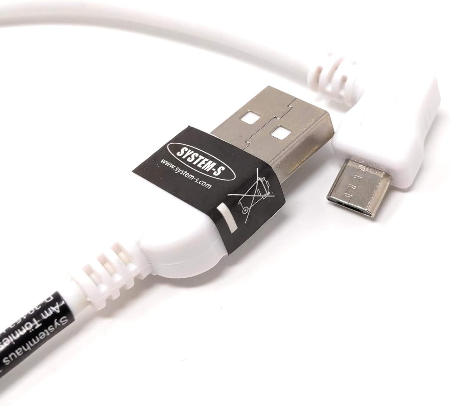 System-S Micro USB 2.0 Kabel 20 cm 90 ° Links Gewinkelt