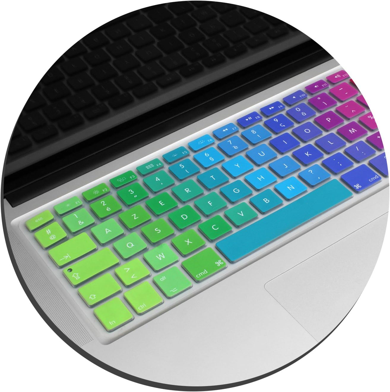 System-S Silikon Tastaturschutz Tastaturabdeckung QWERTZ Deutsche Tastatur Abdeckung Schutz für MacBook Pro 13 Zoll 15 Zoll 17 Zoll iMac MacBook Air 13 Zoll in Regenbogenfarben