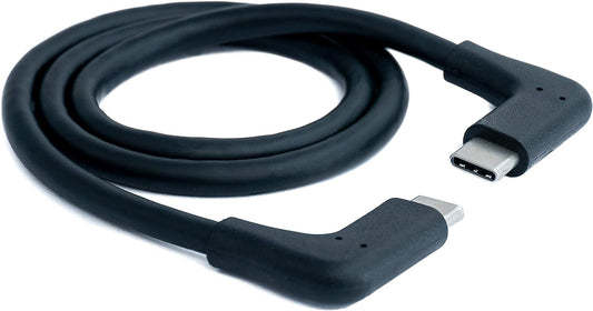 SYSTEM-S USB 3.1 Gen 2 cable 50 cm Type C male to male 2x angle in black