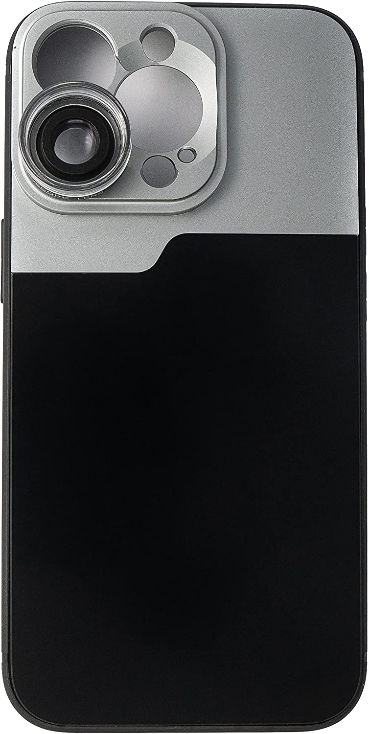 SYSTEM-S Macro linsa 2.8x HD sía með hulstri í svörtu fyrir iPhone 14 Pro