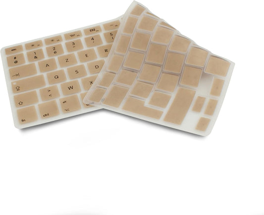 System-S Silicone Keyboard Cover AZERTY French Keyboard Cover Protector for MacBook Pro 13 inch 15 inch 17 inch iMac MacBook Air 13 inch in Gold Color