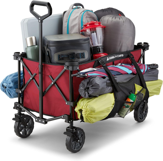 B-flokks Gorilla vagnar hátíðarvagn handvagn tjaldvagn XXL Bollerwagen 185 L rauður