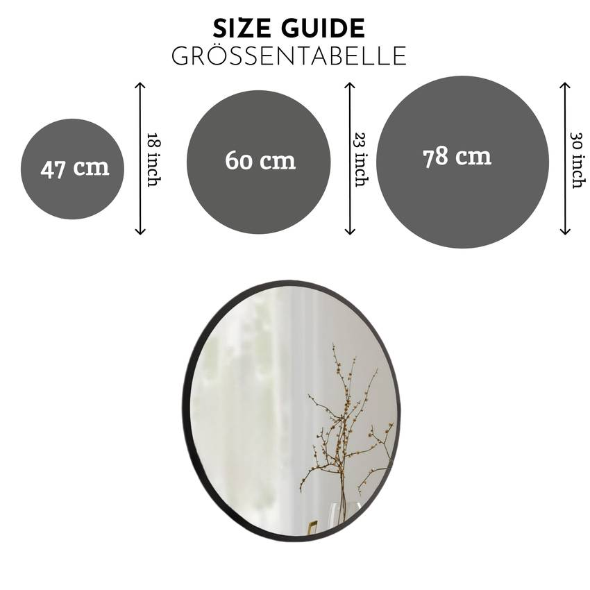 Gozos Obejo veggspegill í B-flokki, veggskreyting, svartur viður, að hluta til heill, 78 x 78 x 3 cm