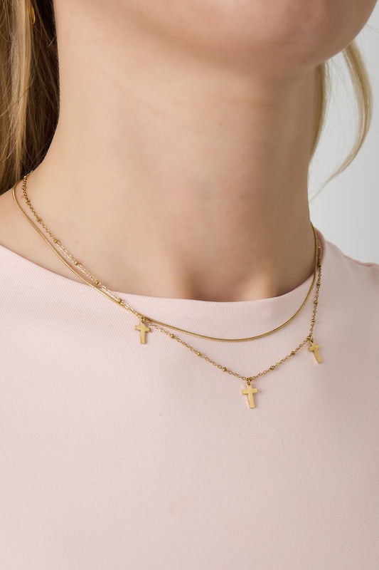 Mehrlagige Halsketten Kreuz Casual Daily Simple Series Damenschmuck