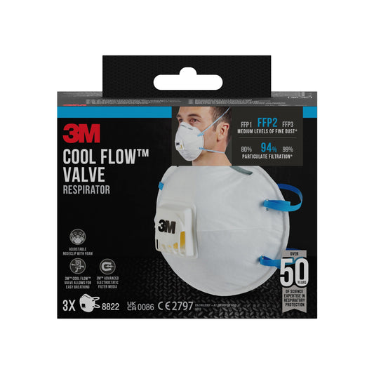 3M™ Cool Flow™ Partikelmaske 8822, FFP2, mit Ventil