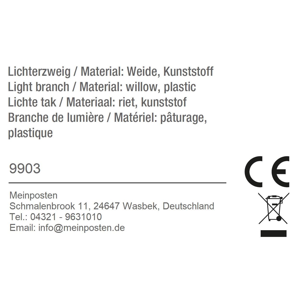 Lichterzweige LED warmweiß Weide Lichterkette Lichterzweig Timer Höhe 100 cm