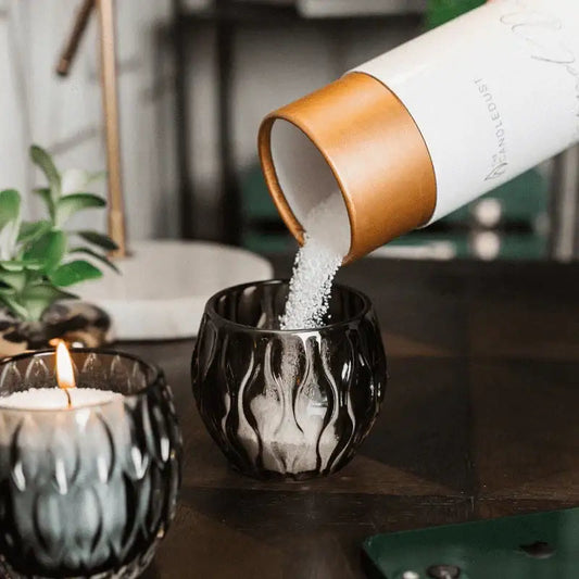 Kerzenpulver „Mandarine-Jasmin“ – 700g Duftkerze zum Selbermachen inkl. 20 Dochte