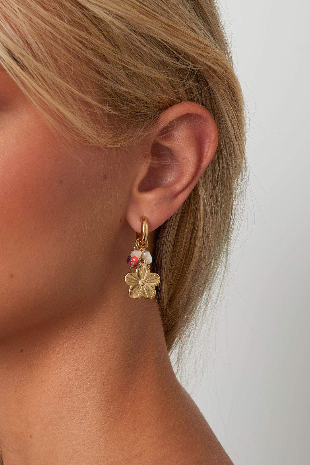 Edelstahl Tropfen Ohrringe Blume Casual Täglich Einfache Serie frauen schmuck