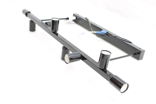 Eliza loftljós í B-flokki, átta ljós, svart, loftlampi, stofulampi, kastari