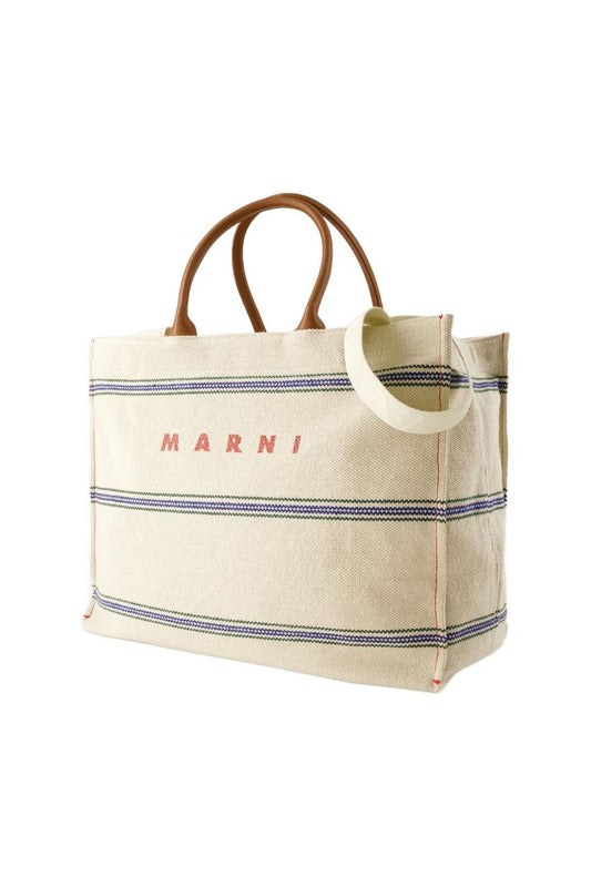 Pelletteria Uomo Cabas Medium - Marni - Baumwolle - Beige