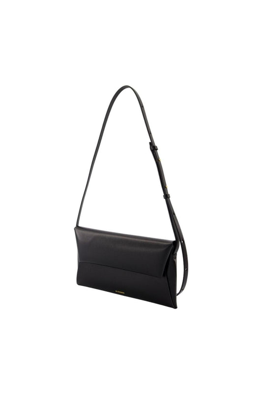 Folded Small Schultertasche - Jil Sander - Leder - Schwarz