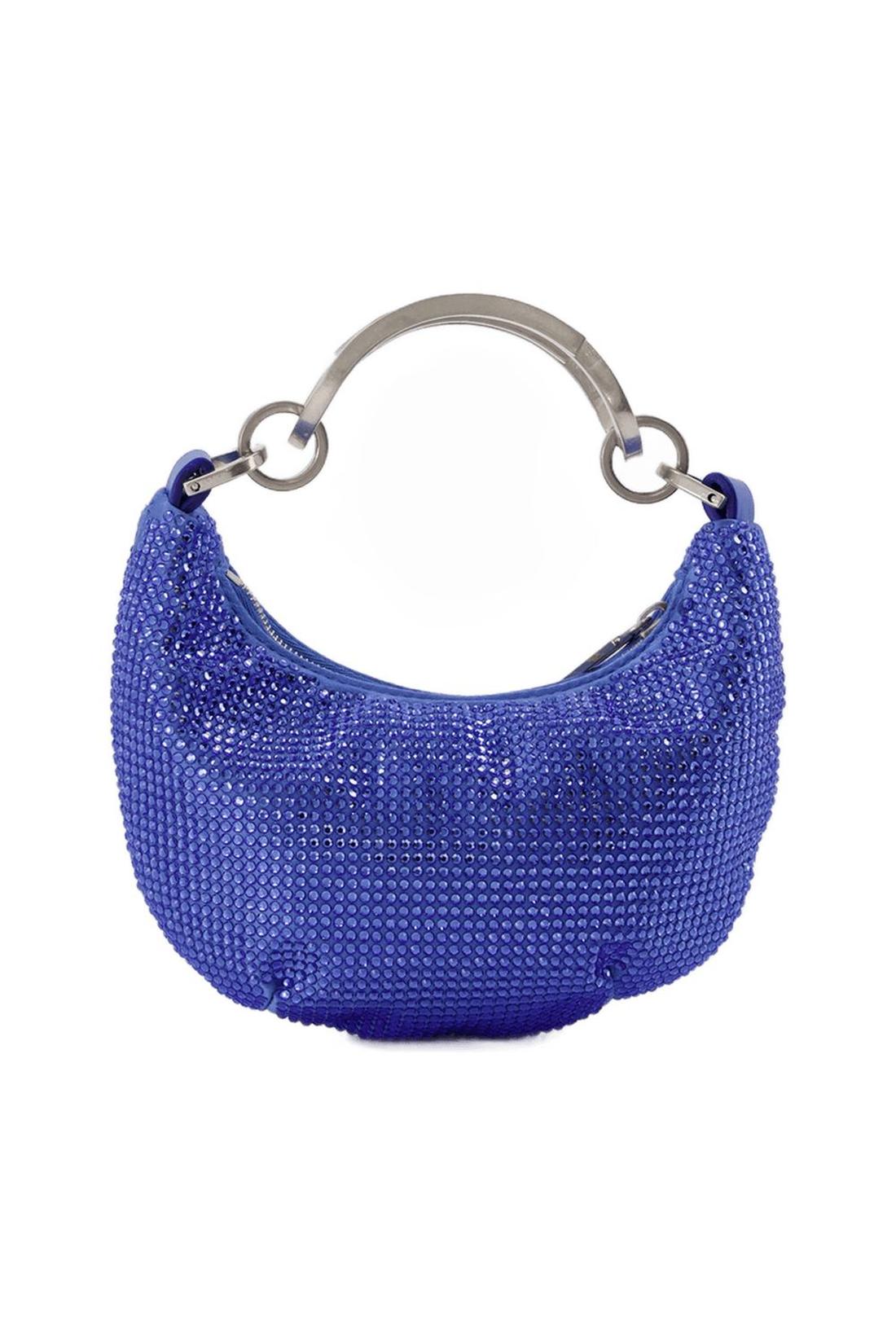 Tasche Binder Clip Mini in Strass / blau