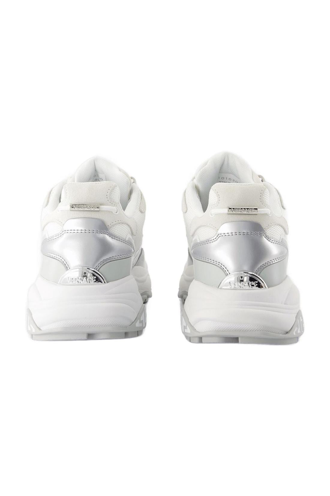 Low Top Sneakers - Versace - Leder - Weiß