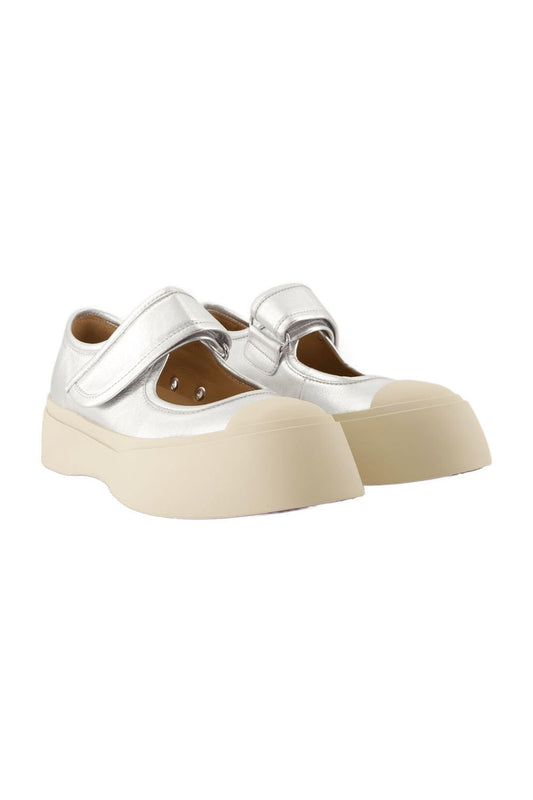 Mary Jane Sneakers - Marni - Leder - Silber
