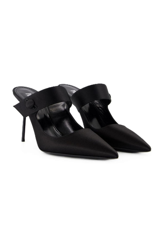 Pumps Lidia Couture Sabot 90 - Paris Texas - Seide - Schwarz