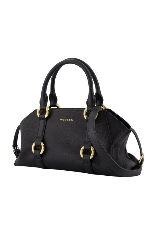 Farringdon Small Handtasche - Alexander McQueen - Leder - Schwarz