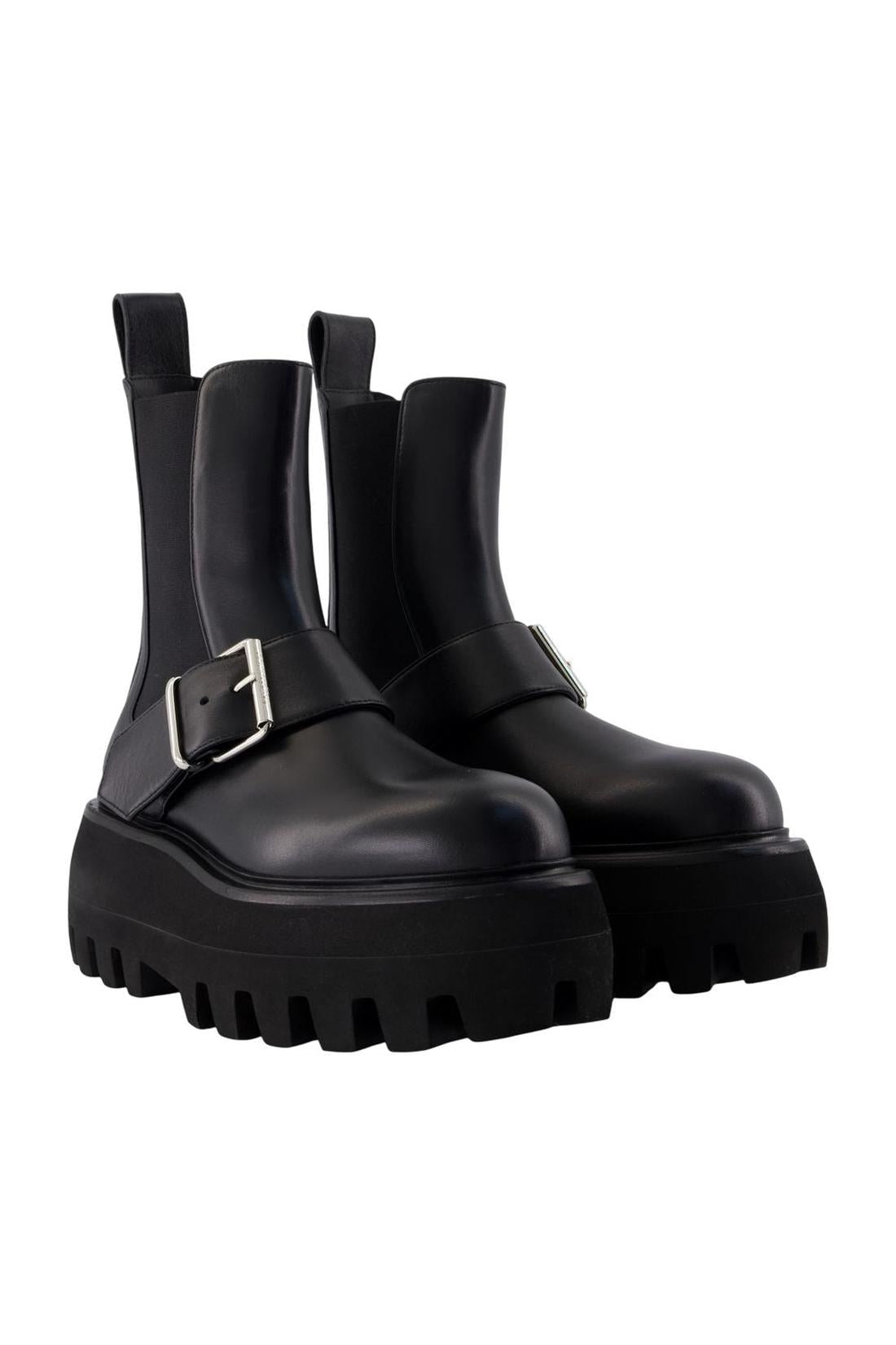 Stiefeletten High - Alexander McQueen - Leder - Schwarz