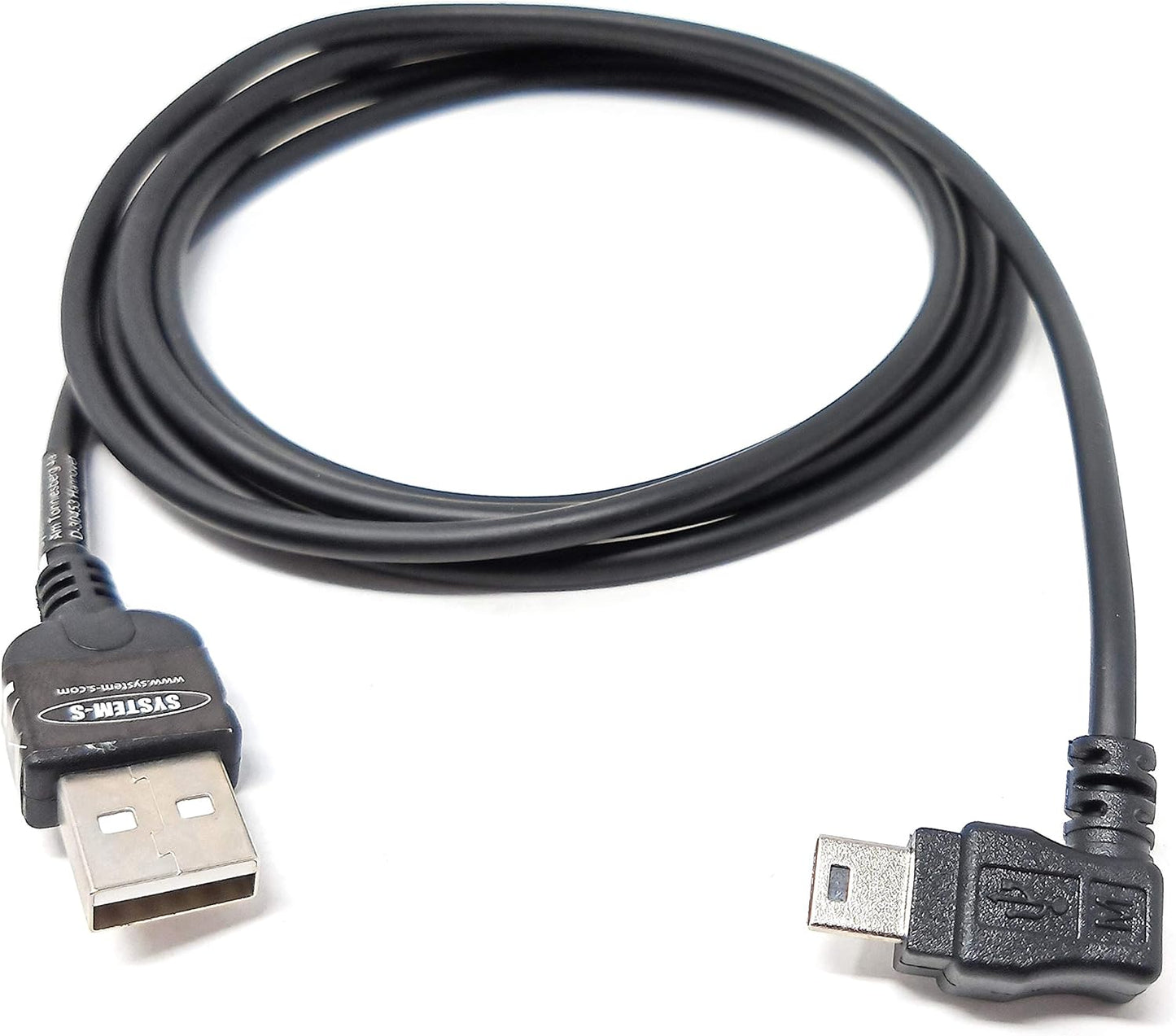 System-S Mini USB snúra 90 gráður vinstri horn 140 cm