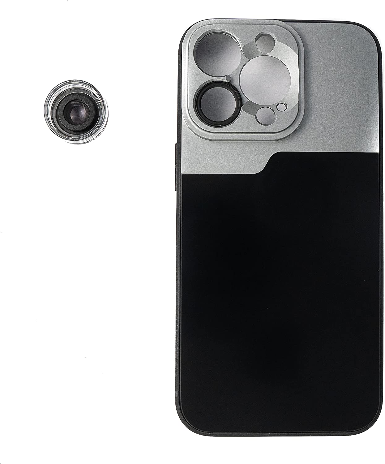 SYSTEM-S Macro linsa 2.8x HD sía með hulstri í svörtu fyrir iPhone 14 Pro