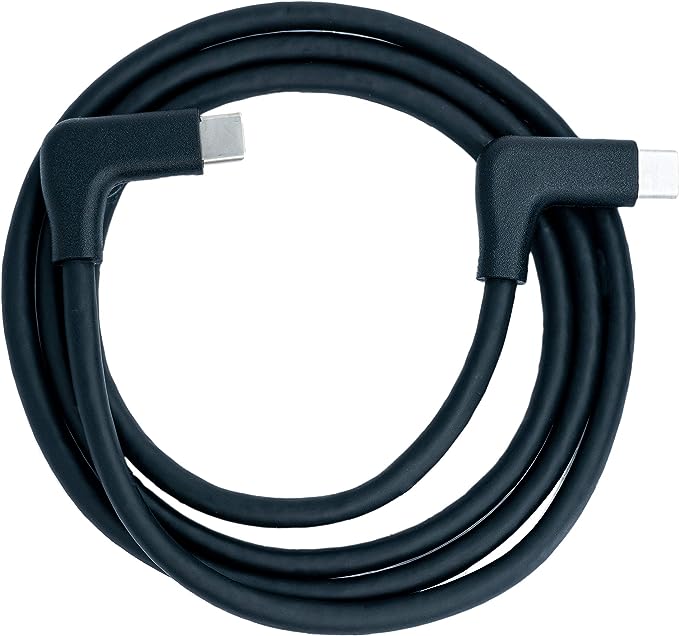 SYSTEM-S USB 3.1 Gen 2 snúra 100 cm Tegund C karlkyns í karlkyns 2x horn í svörtu