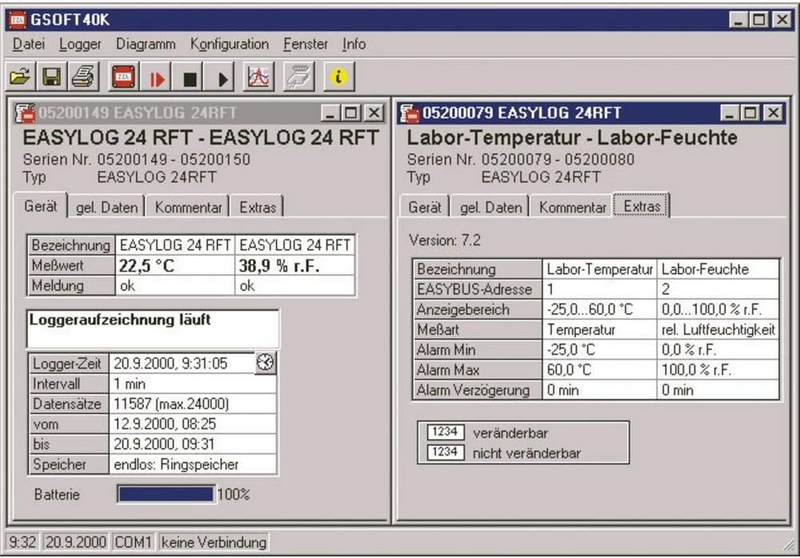 B-Ware GREISINGER GSOFT 40 K Software für Recorder von Daten Serie EASYLOG und MINILOG
