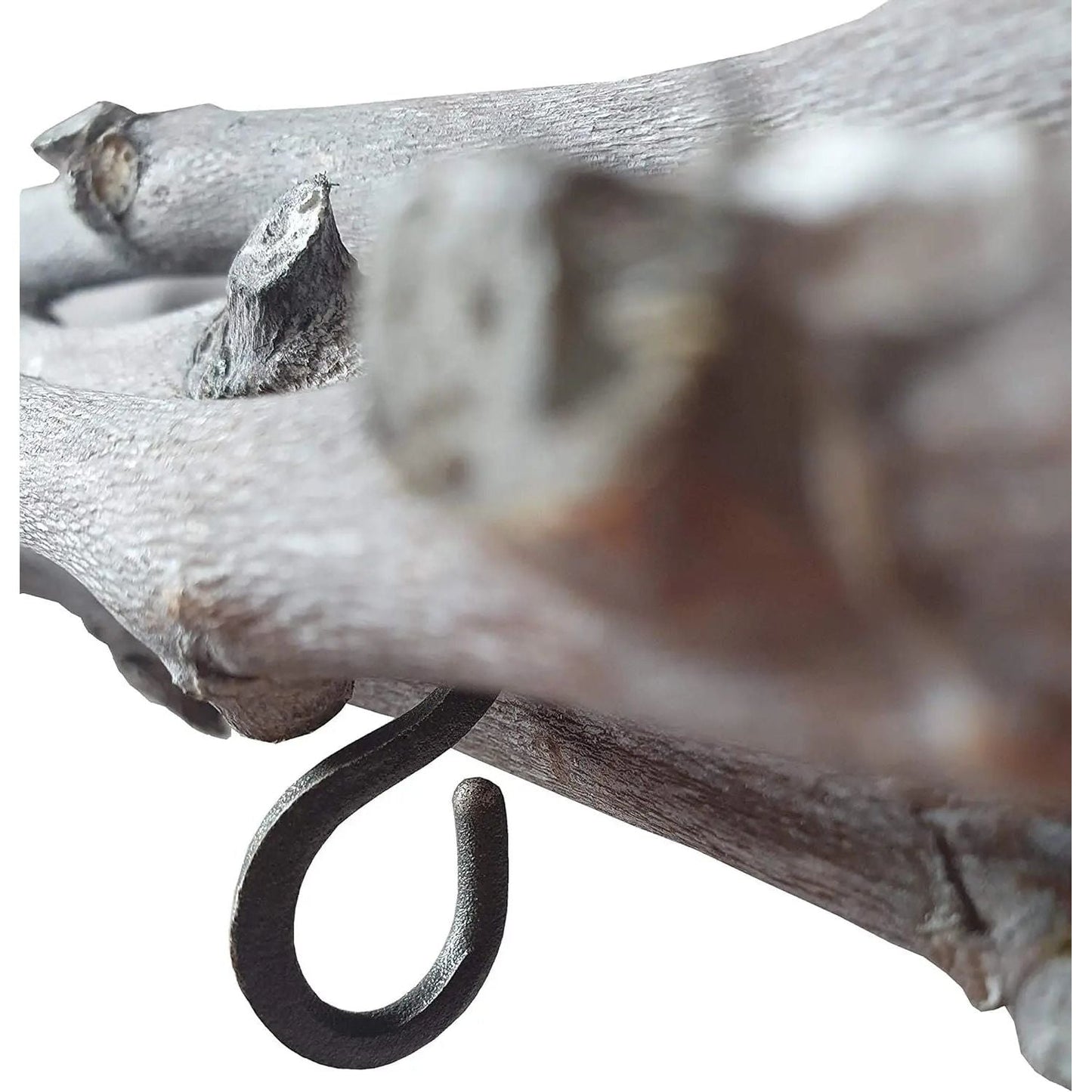 Dekozweige grau 50 cm Zweige Holz Fensterhänger mit 5 Haken shabby Deko Landhaus