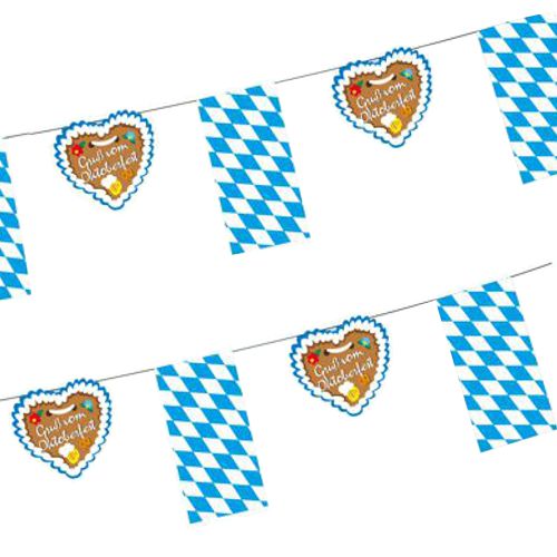 PAPSTAR Flaggenkette Papier 4 m, "Gruß vom Oktoberfest" dekorativ | Beutel (1 Stück)